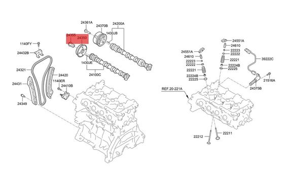 صمام سيارات OCV Hyundai Kia صمام تحكم الوقود 24355-03HA0 Ioniq Elantra Niro